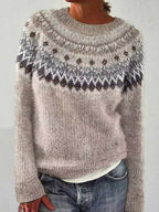 Christmas Jumper Women's Fair Isle Crew Neck Knitted Jacquard Pattern — view 5 of 10