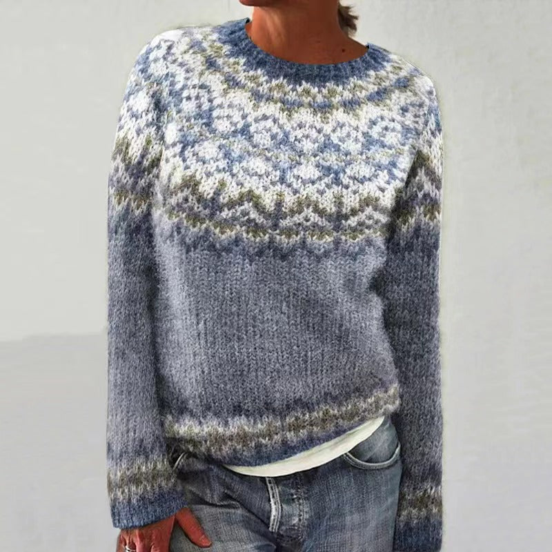 Christmas Jumper Women's Fair Isle Crew Neck Knitted Jacquard Pattern — view 6 of 10