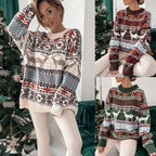 Christmas Jumper Women's Fair Isle Reindeer Snowflake Crew Neck — view 3 of 7