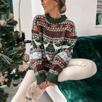 Christmas Jumper Women's Fair Isle Reindeer Snowflake Crew Neck — view 5 of 7