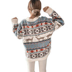 Christmas Jumper Women's Fair Isle Reindeer Snowflake Crew Neck — view 6 of 7
