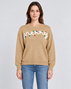 Womens Christmas Jumper Knitted Slogan Crew Neck Pom Pom Long Sleeve — view 3 of 5