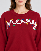 Womens Christmas Jumper Knitted Slogan Crew Neck Pom Pom Long Sleeve — view 5 of 5