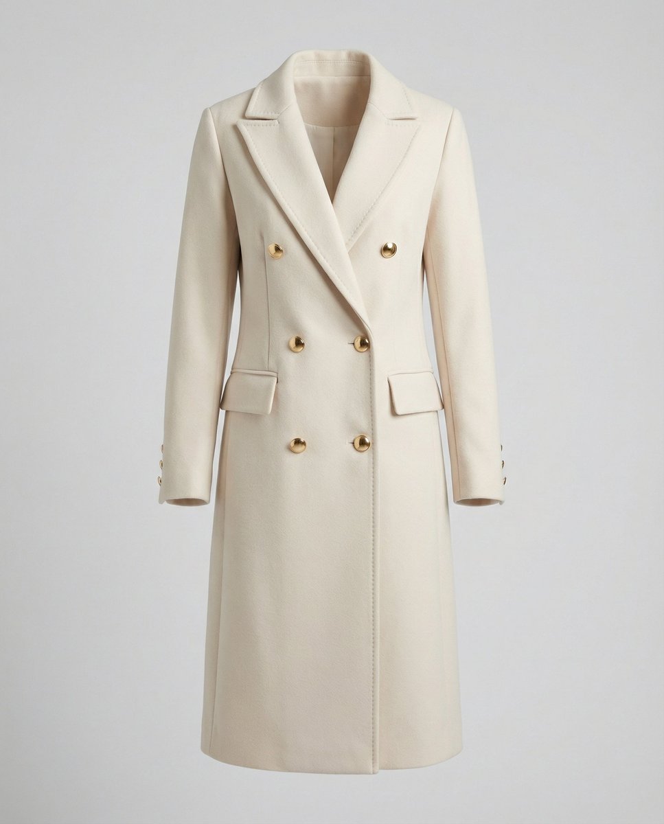 Corentine - Double Breasted Longline Coat Autumn Winter Wear — view 8 of 10