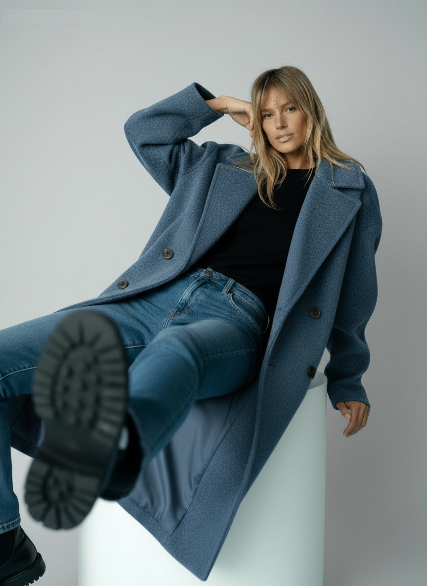Cortenza - Long Cotton Blend Overcoat Autumn Winter Wear