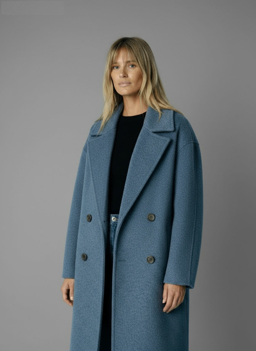 Cortenza - Long Cotton Blend Overcoat Autumn Winter Wear — view 2 of 9