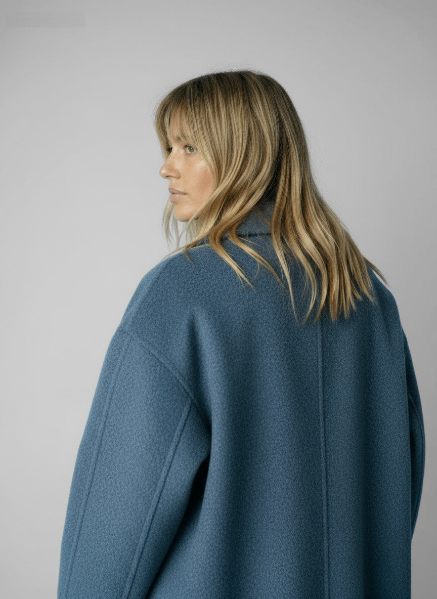 Cortenza - Long Cotton Blend Overcoat Autumn Winter Wear — view 3 of 9