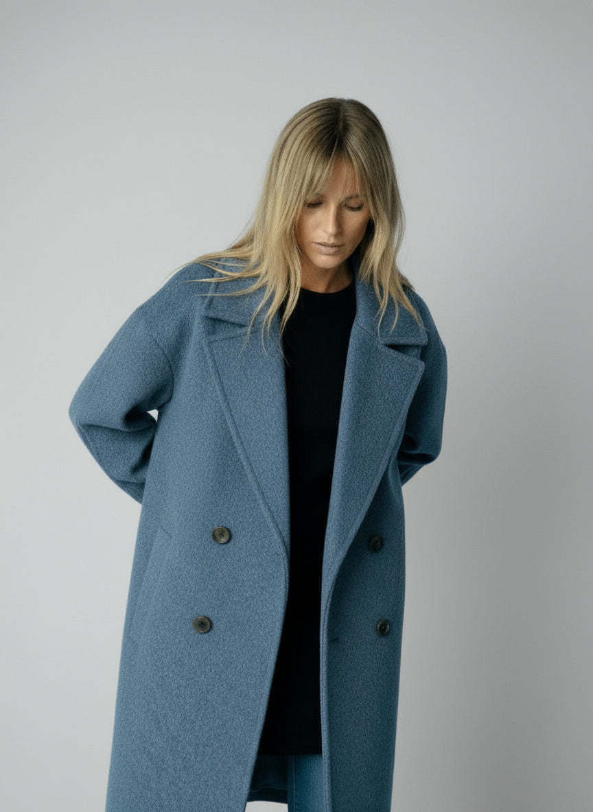 Cortenza - Long Cotton Blend Overcoat Autumn Winter Wear — view 5 of 9