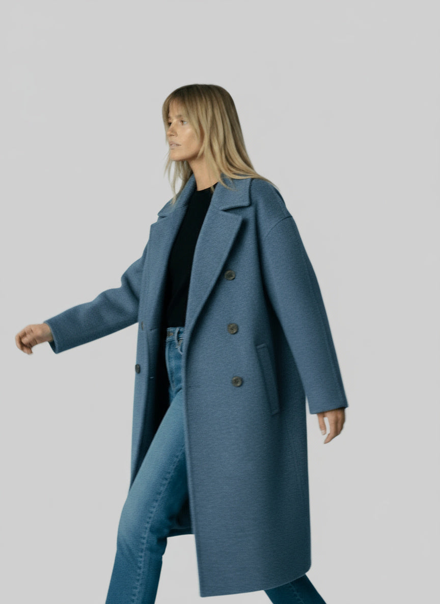 Cortenza - Long Cotton Blend Overcoat Autumn Winter Wear — view 6 of 9