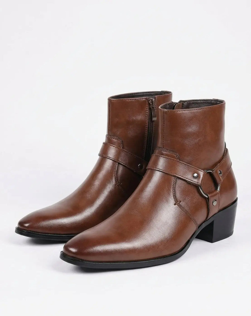 Corvale - Leather Harness Ankle Boots Smart Casual Wear