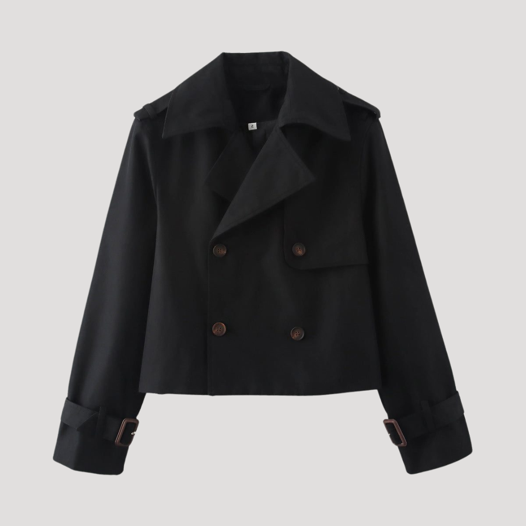 Corveline - Cropped Double Breasted Trench Coat Smart Casual Layering — view 2 of 6
