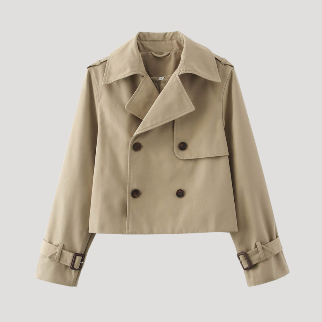 Corveline - Cropped Double Breasted Trench Coat Smart Casual Layering — view 4 of 6