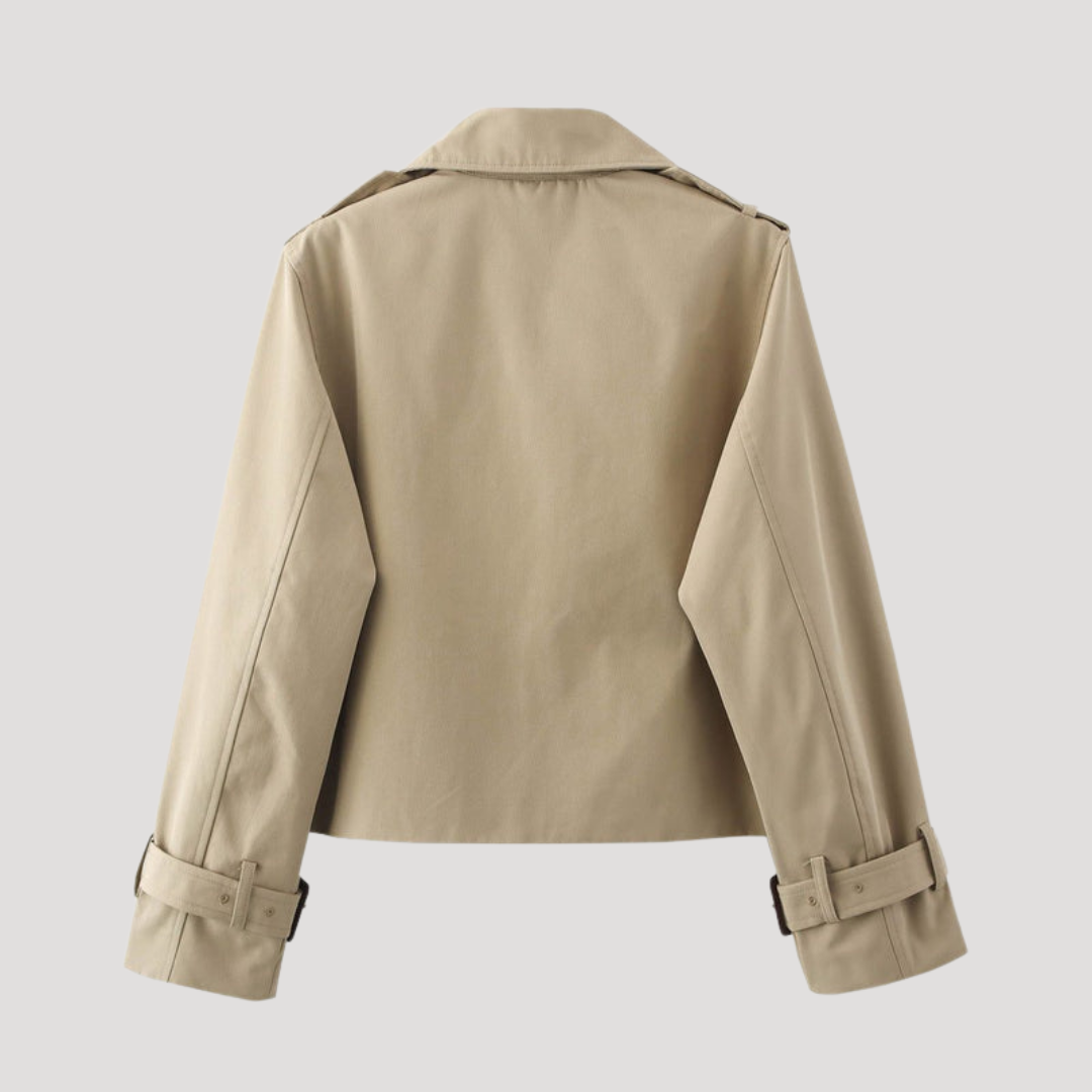 Corveline - Cropped Double Breasted Trench Coat Smart Casual Layering — view 5 of 6