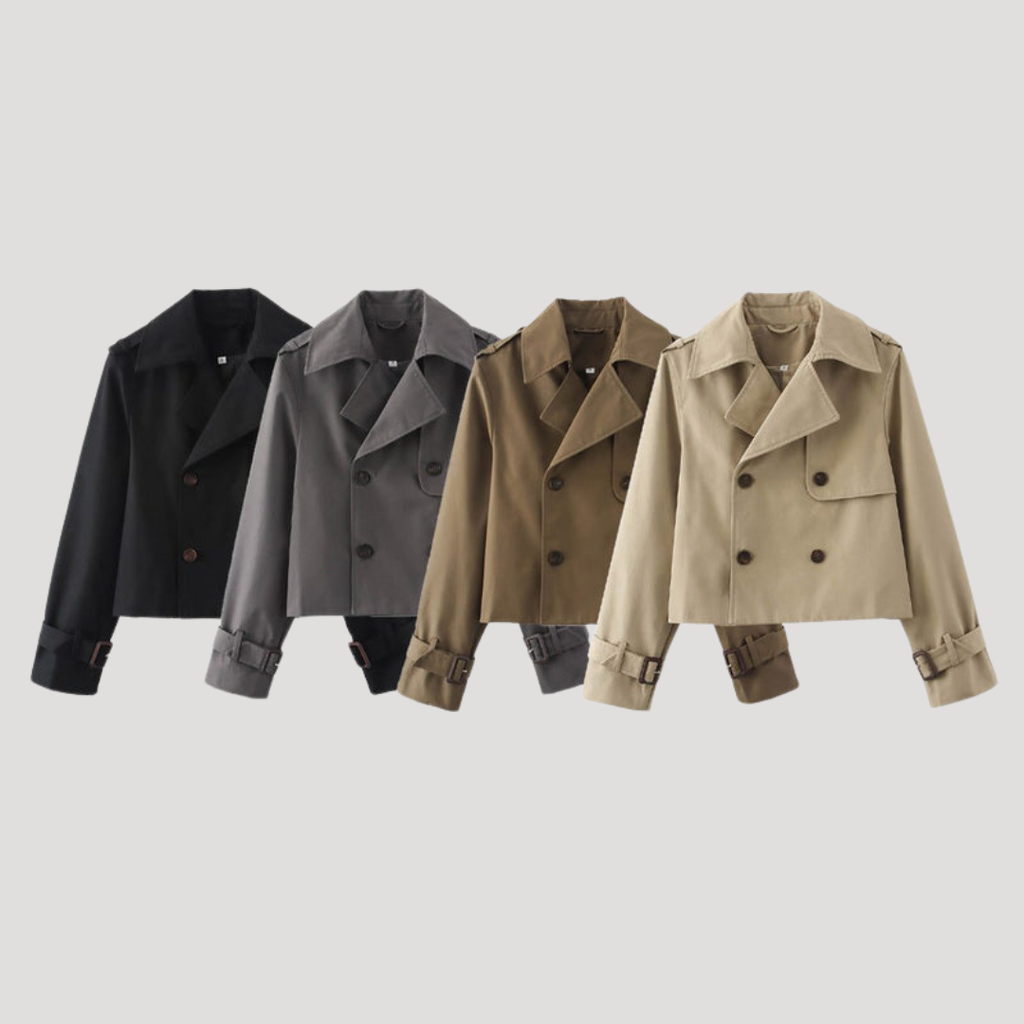 Corveline - Cropped Double Breasted Trench Coat Smart Casual Layering — view 6 of 6