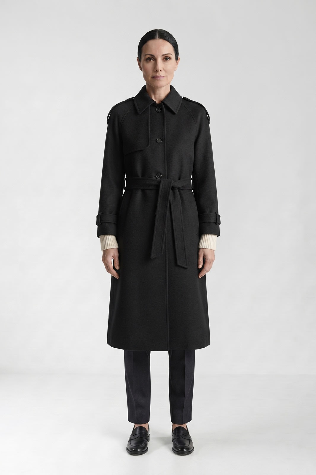 Coverleigh - Belted Trench Coat Office And Evening Wear — view 2 of 8