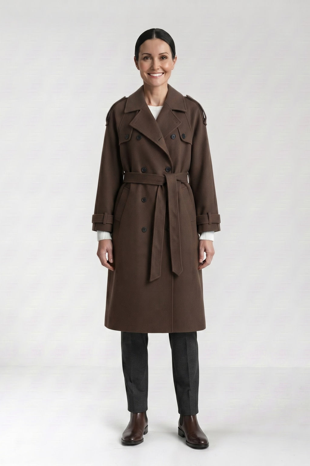 Coverleigh - Belted Trench Coat Office And Evening Wear — view 5 of 8