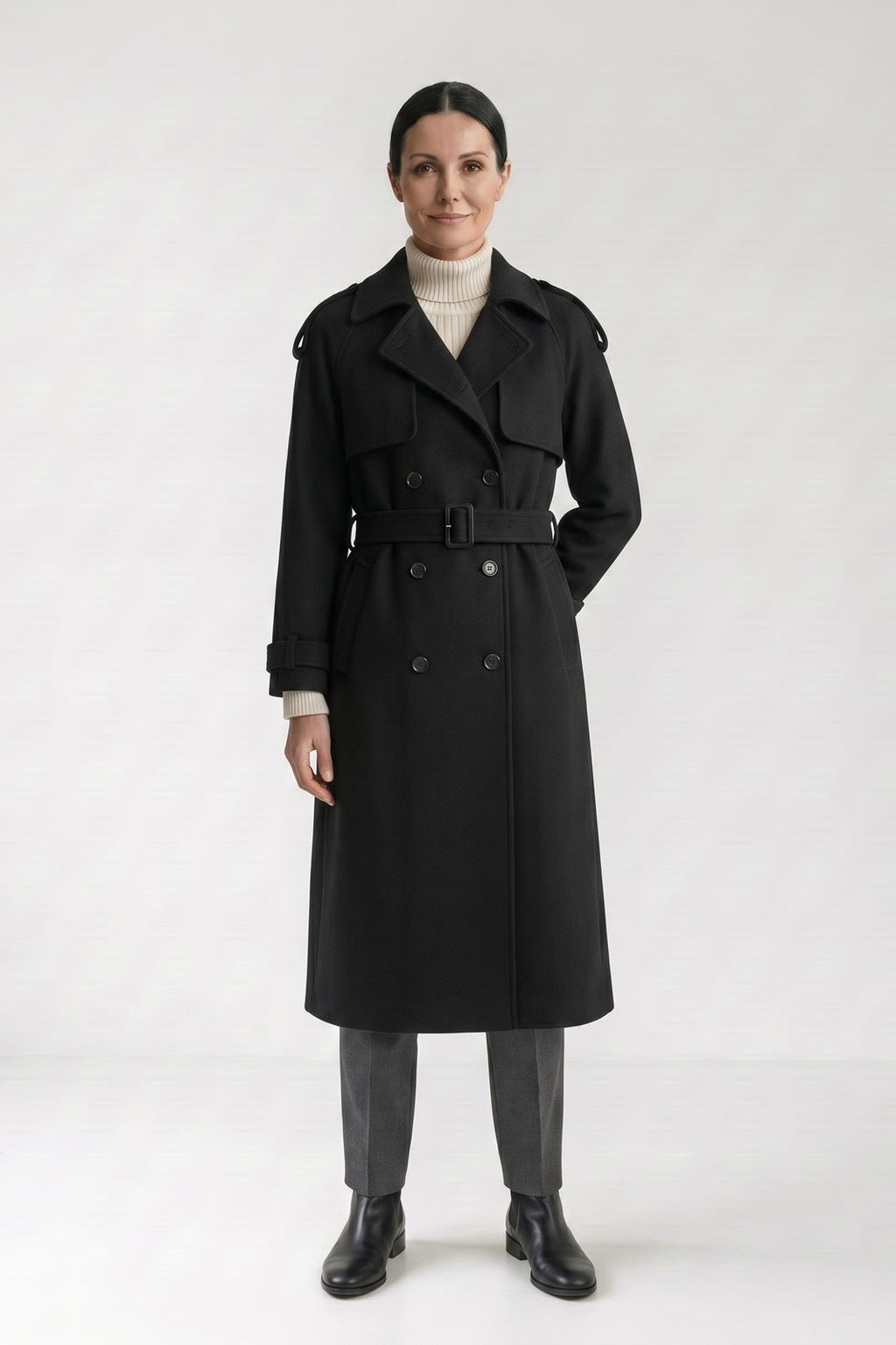 Coverleigh - Belted Trench Coat Office And Evening Wear — view 8 of 8