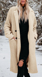 Cozette - Long Teddy Coat Cold Weather Layering