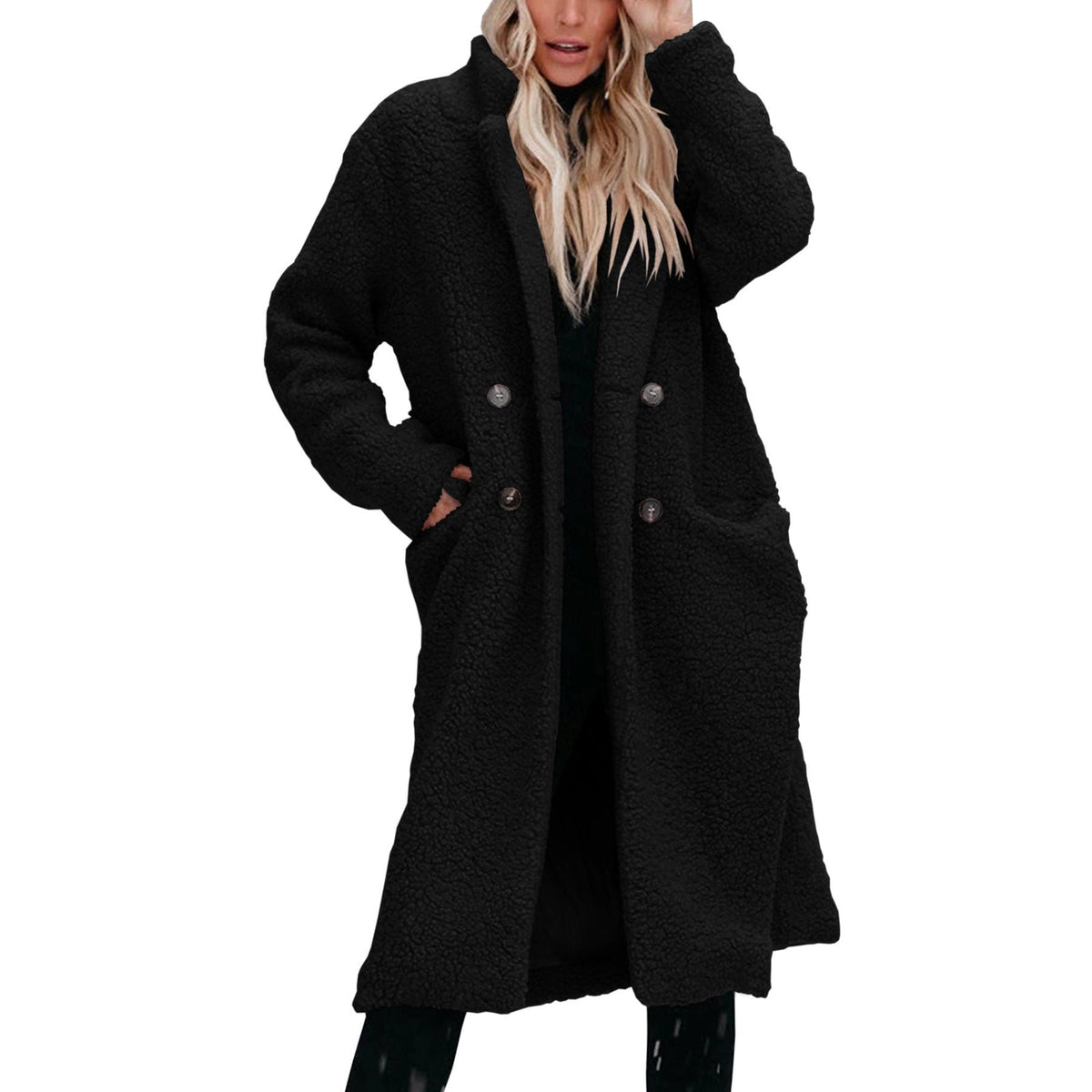 Cozette - Long Teddy Coat Cold Weather Layering — view 10 of 10
