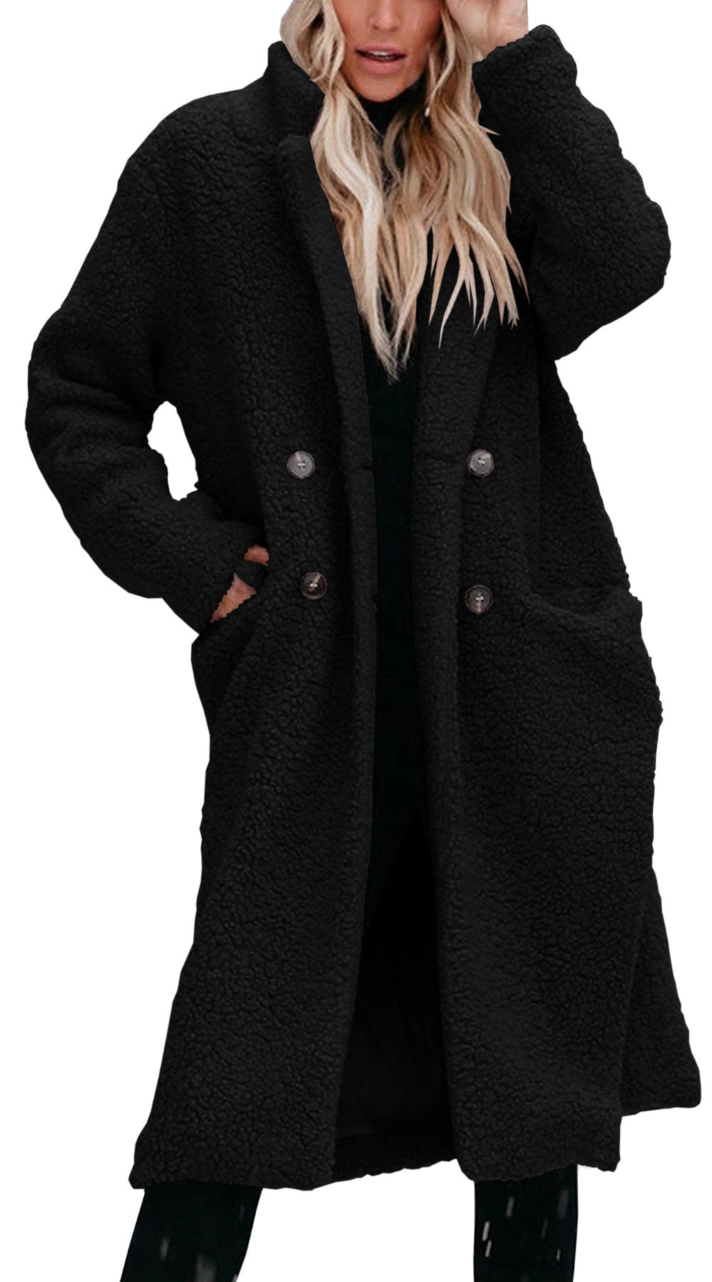 Cozette - Long Teddy Coat Cold Weather Layering — view 2 of 10