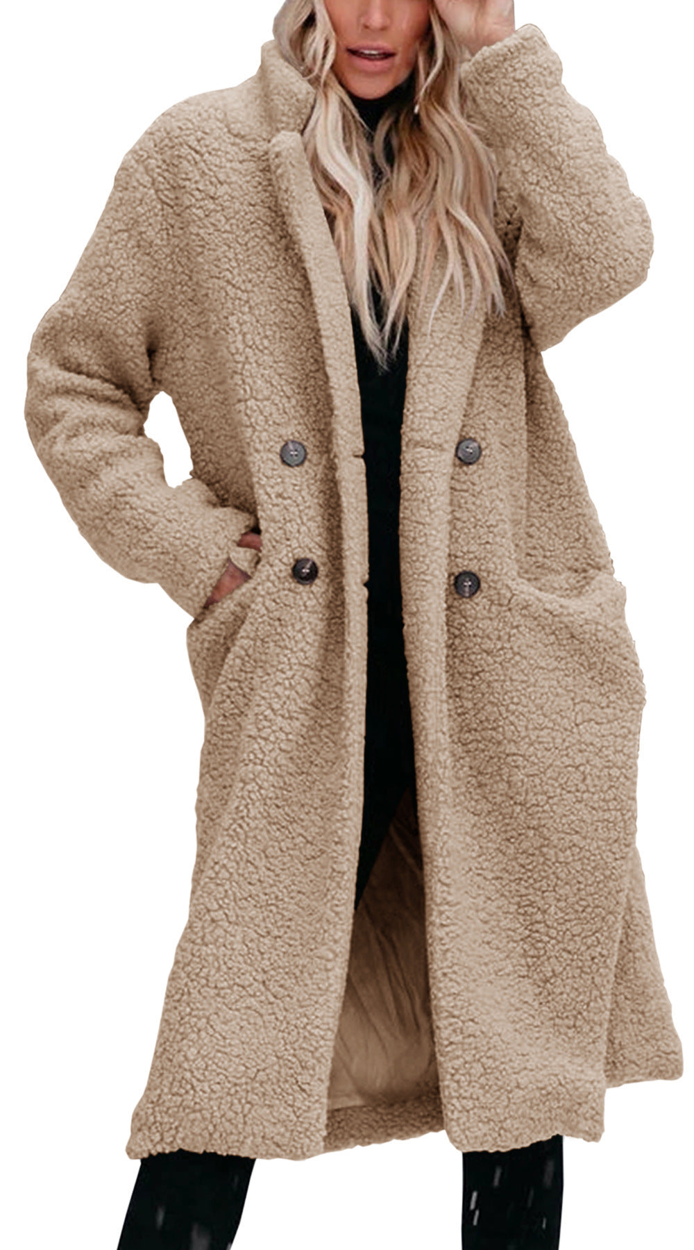 Cozette - Long Teddy Coat Cold Weather Layering — view 4 of 10