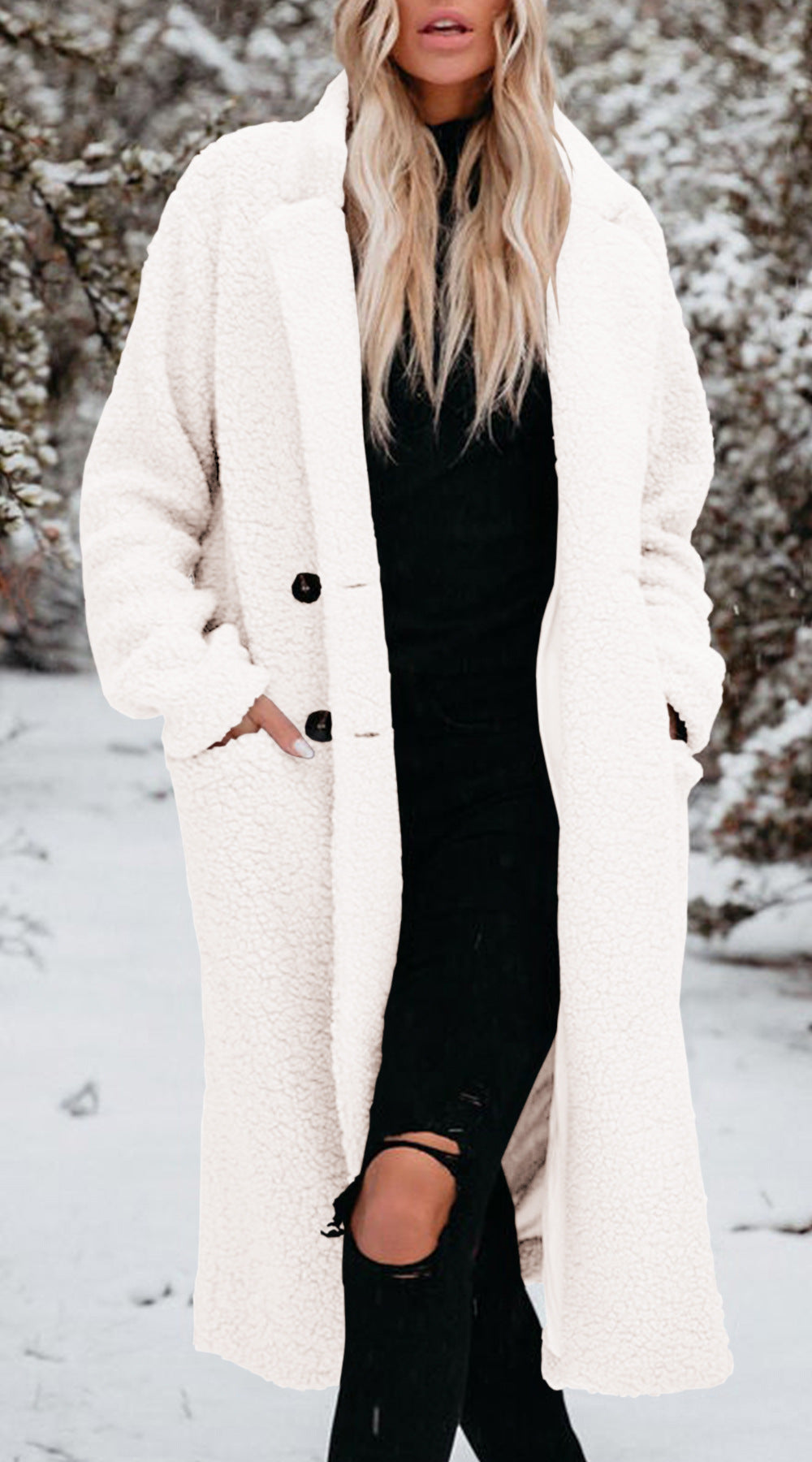 Cozette - Long Teddy Coat Cold Weather Layering — view 5 of 10