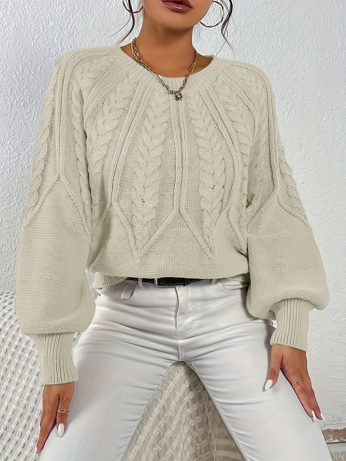Larkspire - Cable Knit Sweater For Everyday Wear — view 7 of 10