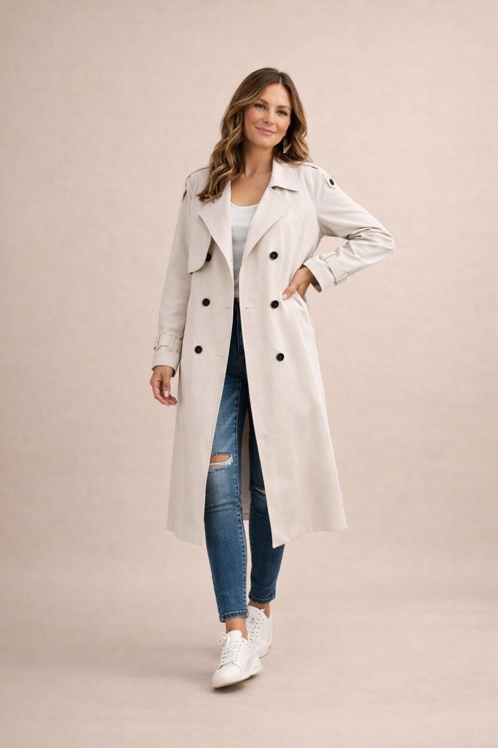 Marisette - Belted Trench Coat Office To Weekend Wear