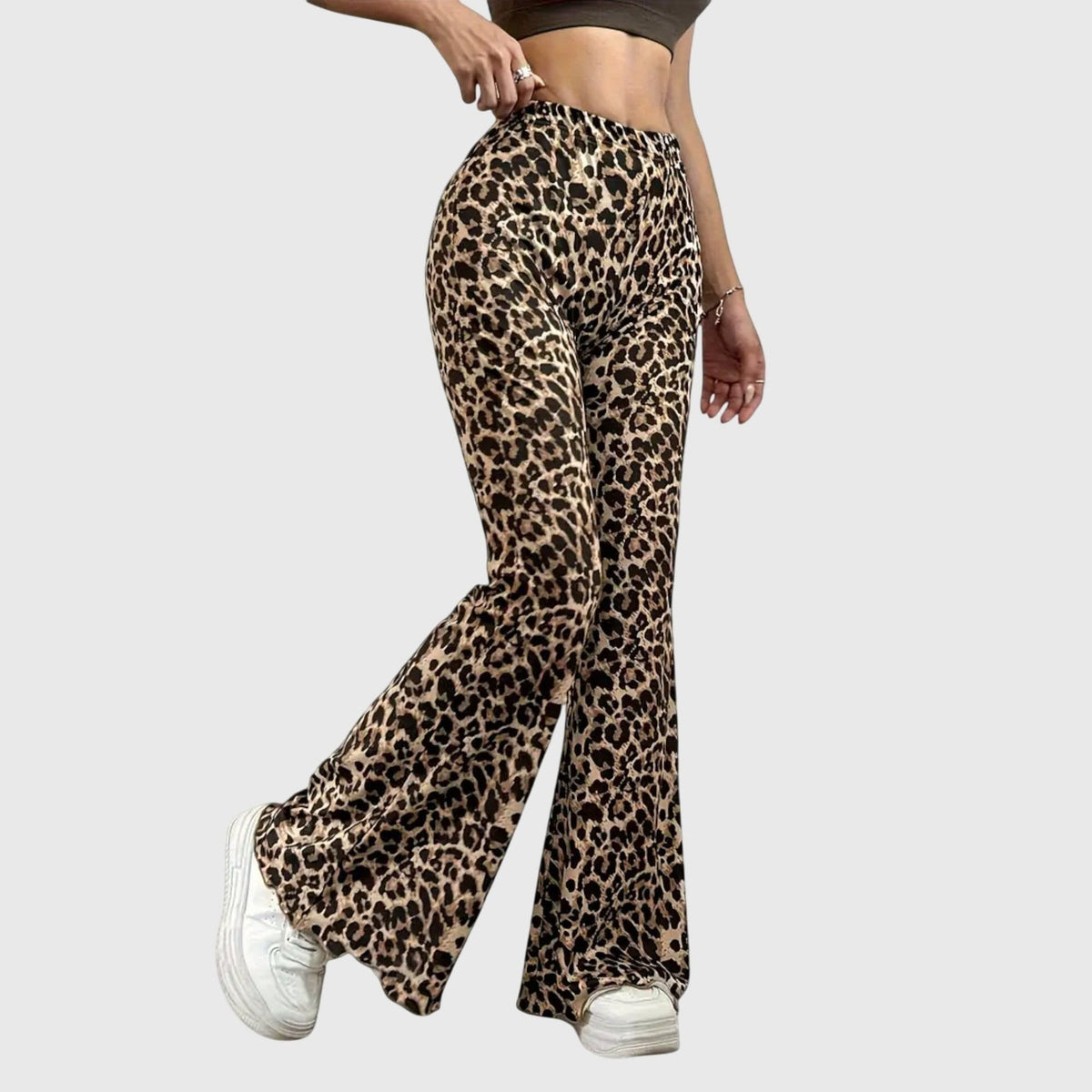Ferala - Leopard Print Bootcut Trousers Everyday To Evening Wear — view 2 of 3
