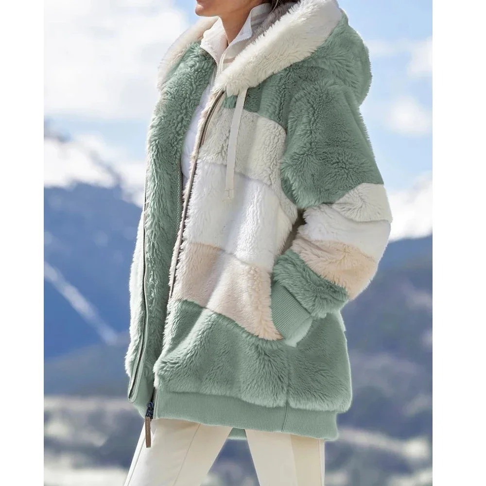 Faurelle - Hooded Fleece Teddy Jacket Casual Winter Wear — view 2 of 8