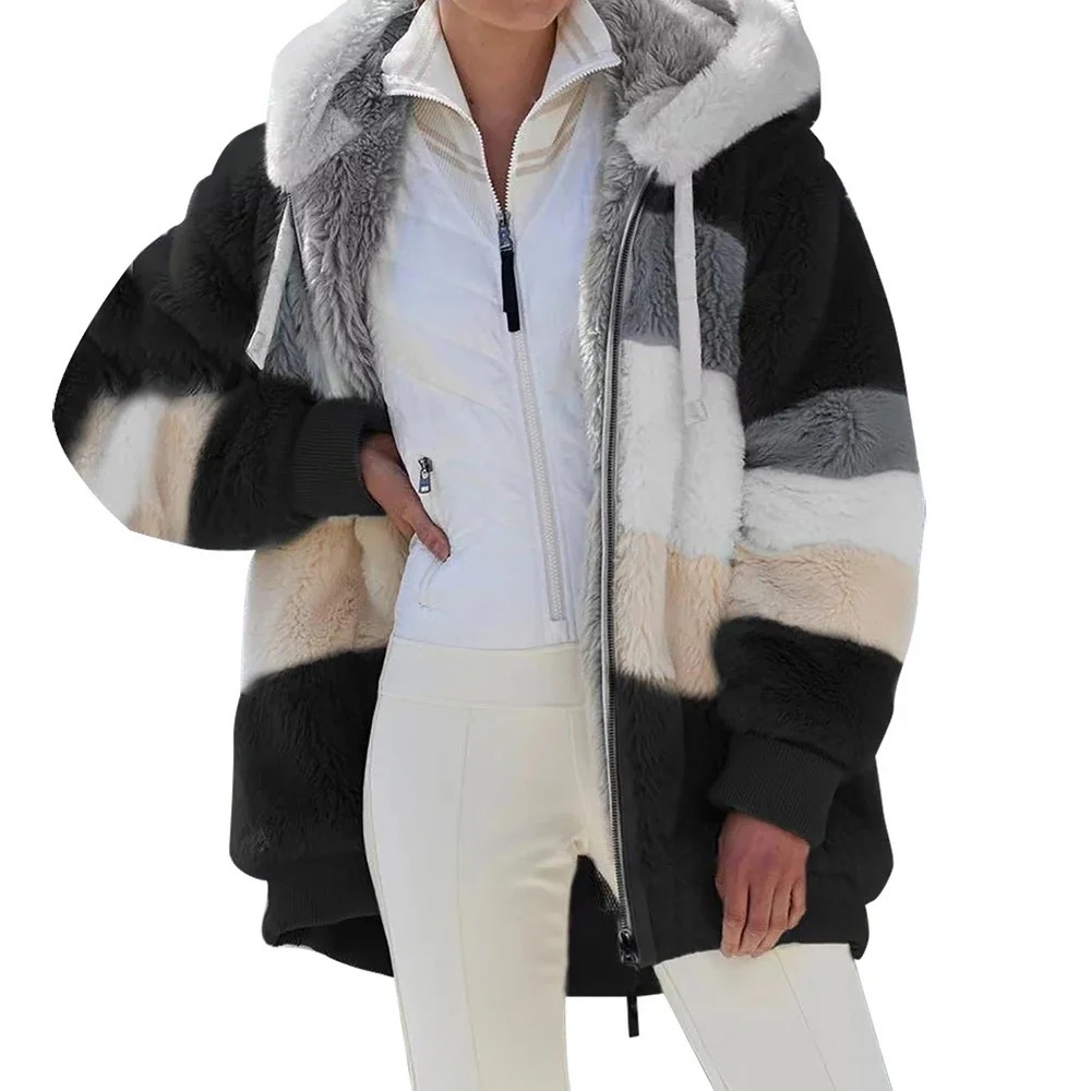 Faurelle - Hooded Fleece Teddy Jacket Casual Winter Wear — view 8 of 8