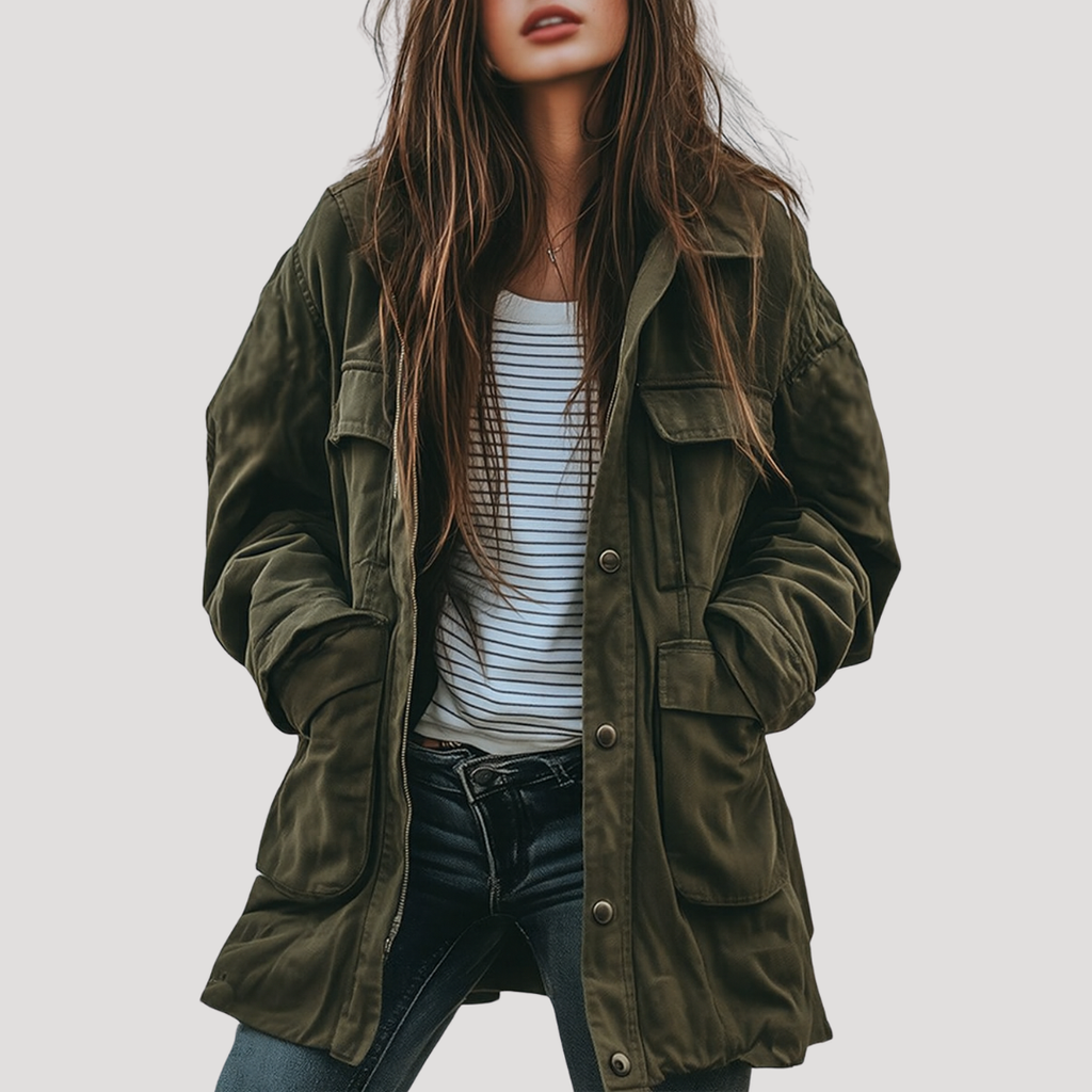 Faylenne - Oversized Utility Jacket Transitional Layering