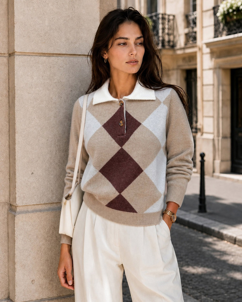 Fennwick - Colourblock Button Knit Sweater Autumn Layering