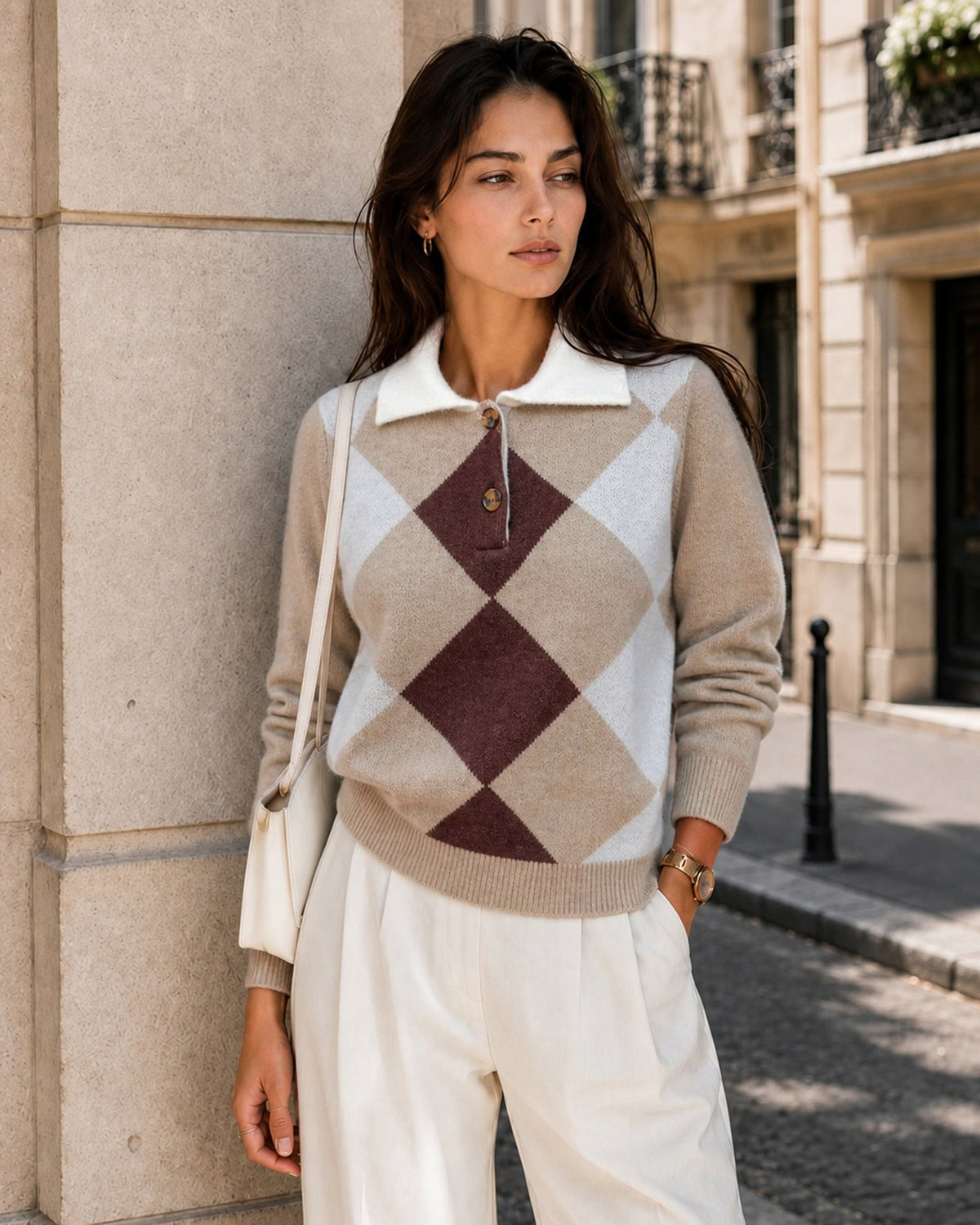 Fennwick - Colourblock Button Knit Sweater Autumn Layering