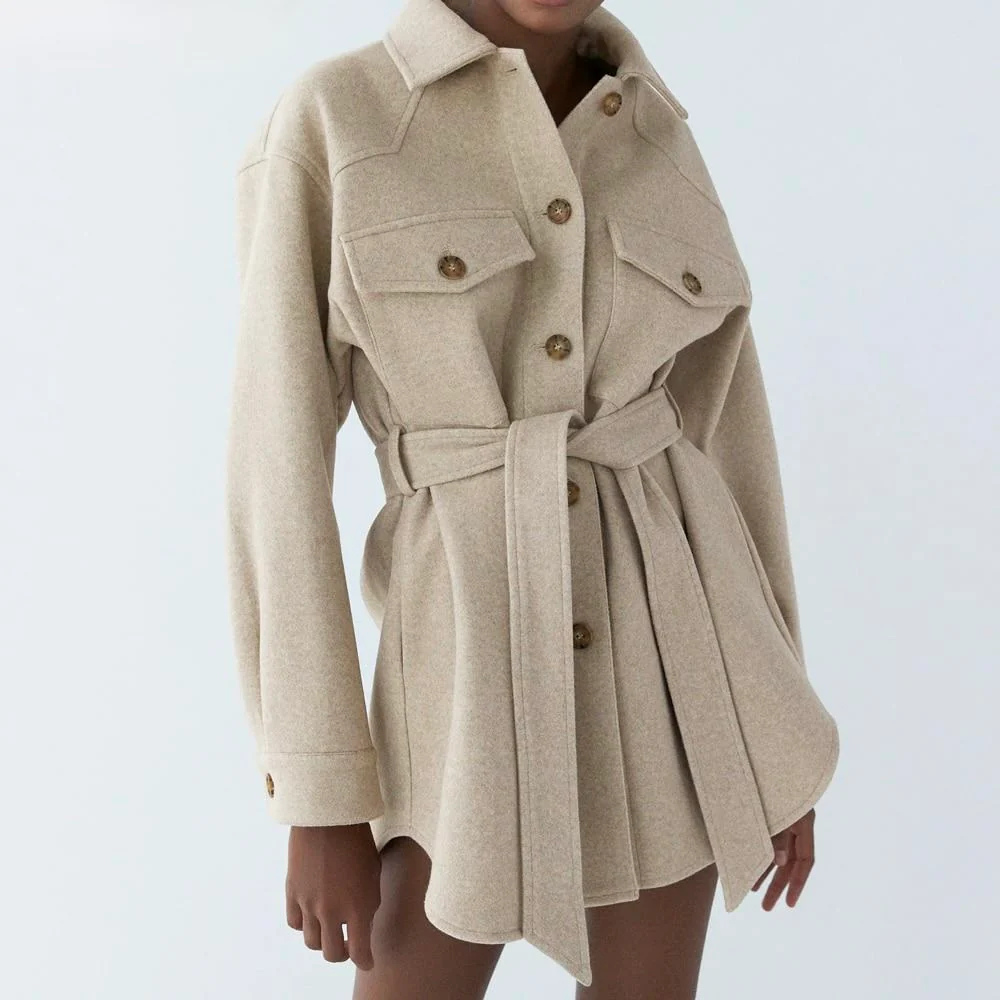 Fenwick - Belted Shirt Jacket Autumn Spring Layering