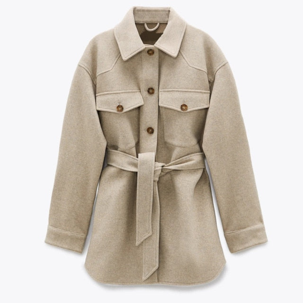 Fenwick - Belted Shirt Jacket Autumn Spring Layering — view 2 of 3