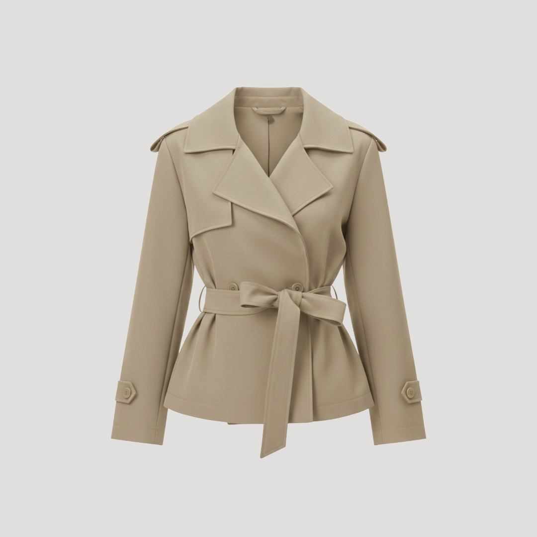 Fenwira - Fitted Short Trench Coat Transitional Layering — view 2 of 5