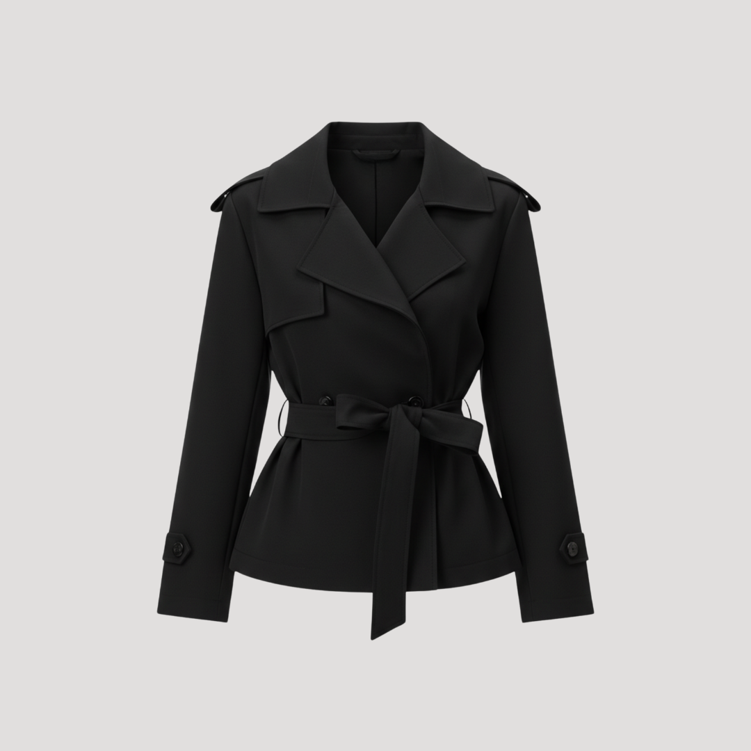 Fenwira - Fitted Short Trench Coat Transitional Layering — view 3 of 5