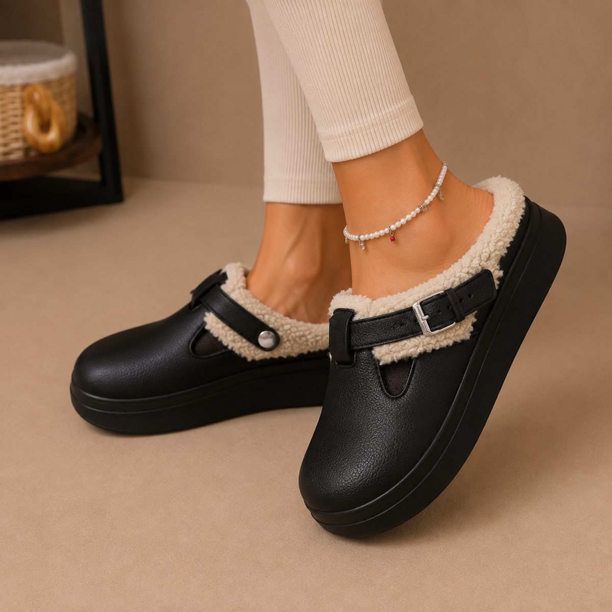 Fleecel - Fleece Lined Buckle Slippers Everyday Indoor Wear — view 3 of 3
