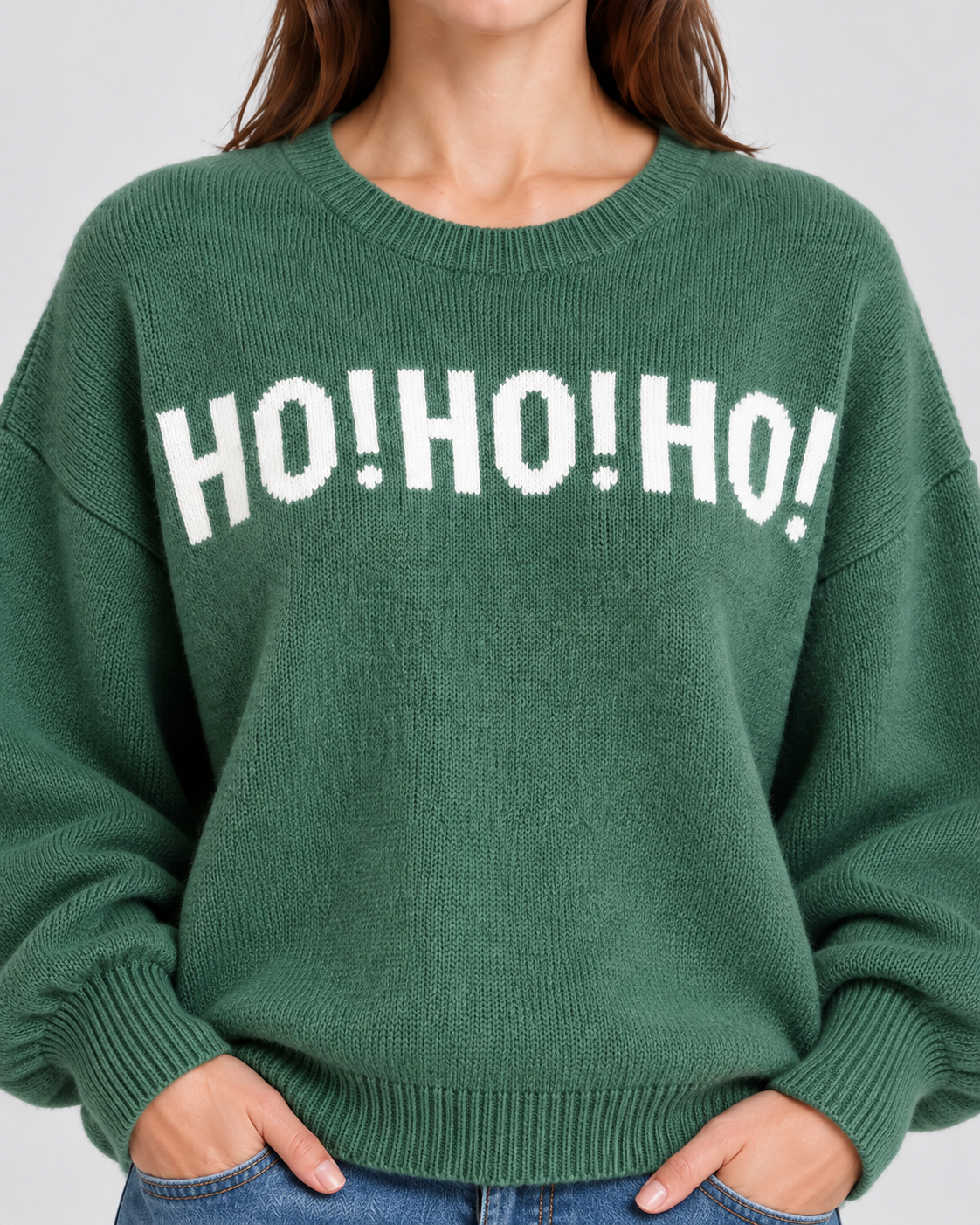 Funny Christmas Jumpers Women's Slogan Print Oversized Crew Neck — view 4 of 4