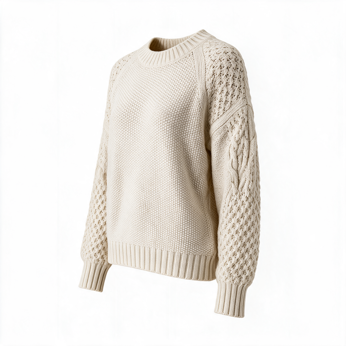 Womens Knitted Jumper - three-quarter view