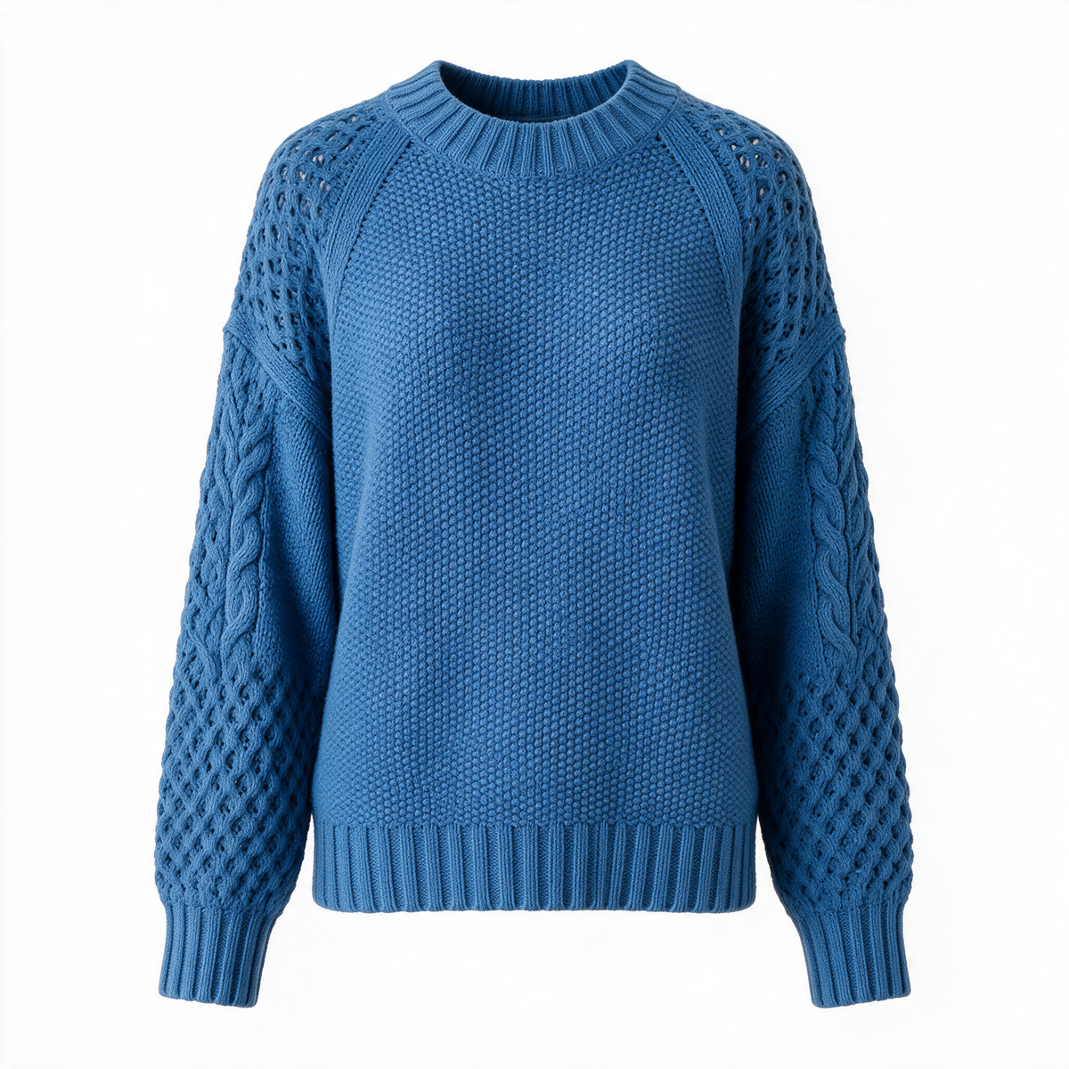 Womens Knitted Jumper - Blue