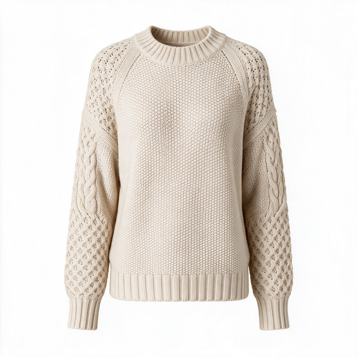 Womens Knitted Jumper - Beige