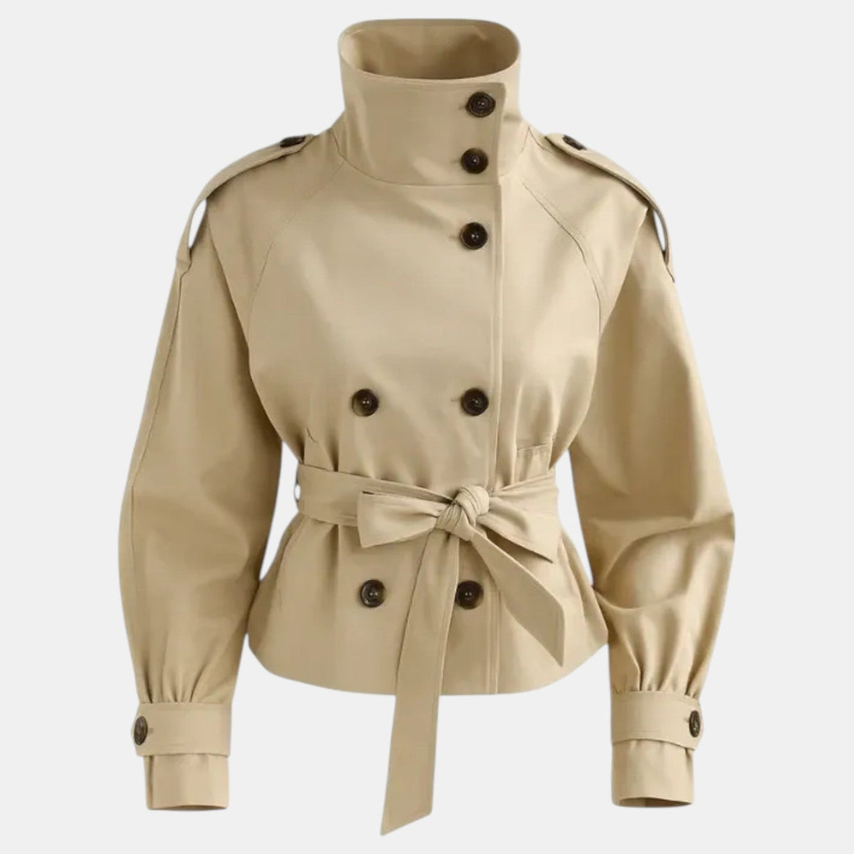 Belloway - Short Belted Trench Coat Work Casual Wear