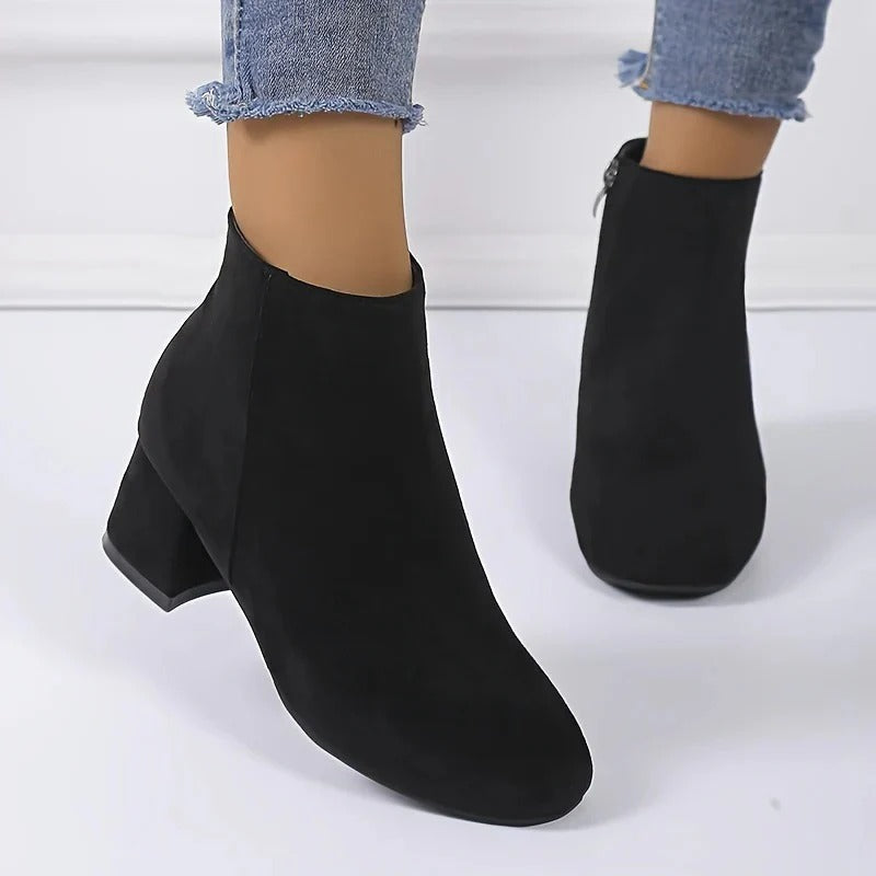 Cassenova - Suede Ankle Boots Block Heel Everyday Wear — view 5 of 5