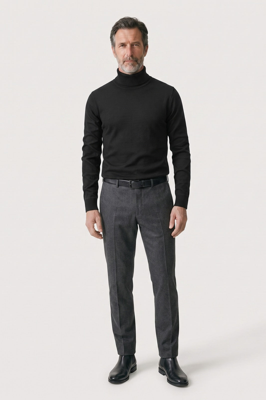 Renfold - Mens Ribbed Turtleneck Sweater Smart Casual Wear — view 10 of 10