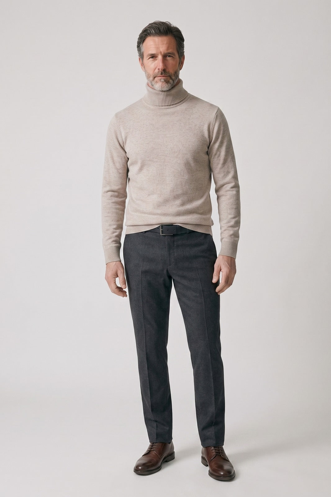 Renfold - Mens Ribbed Turtleneck Sweater Smart Casual Wear — view 6 of 10