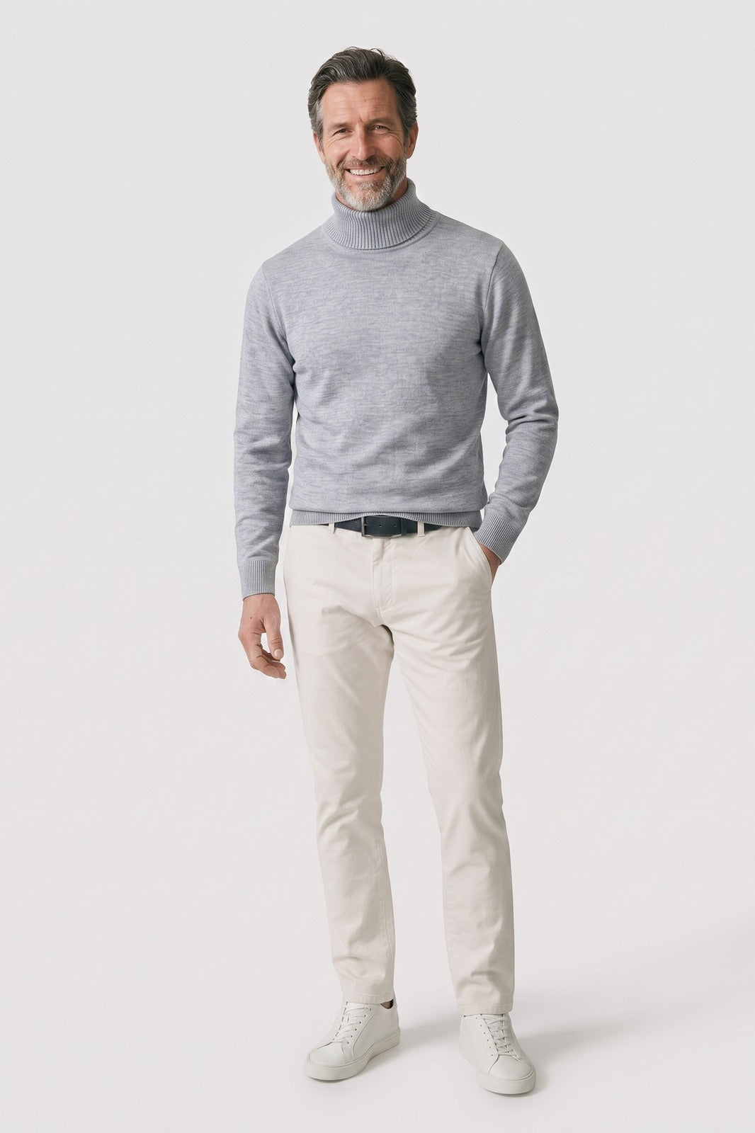 Renfold - Mens Ribbed Turtleneck Sweater Smart Casual Wear — view 8 of 10