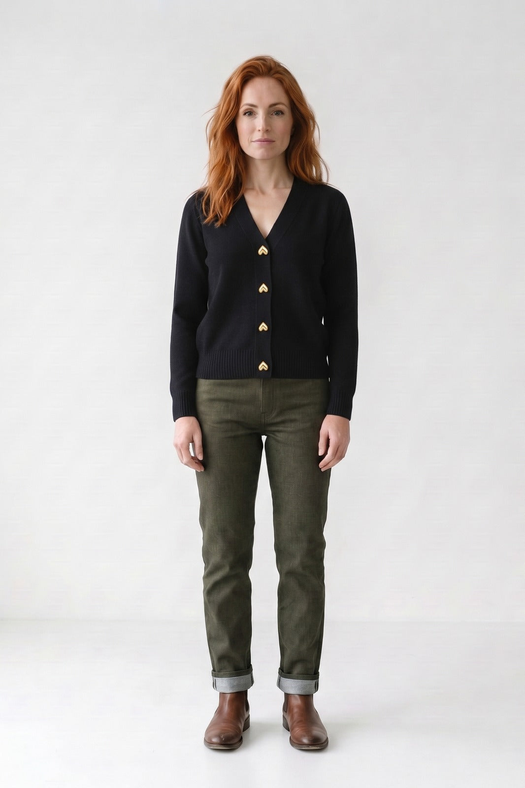 Corvette - Cropped V-Neck Cardigan Office And Weekend Layering — view 3 of 10