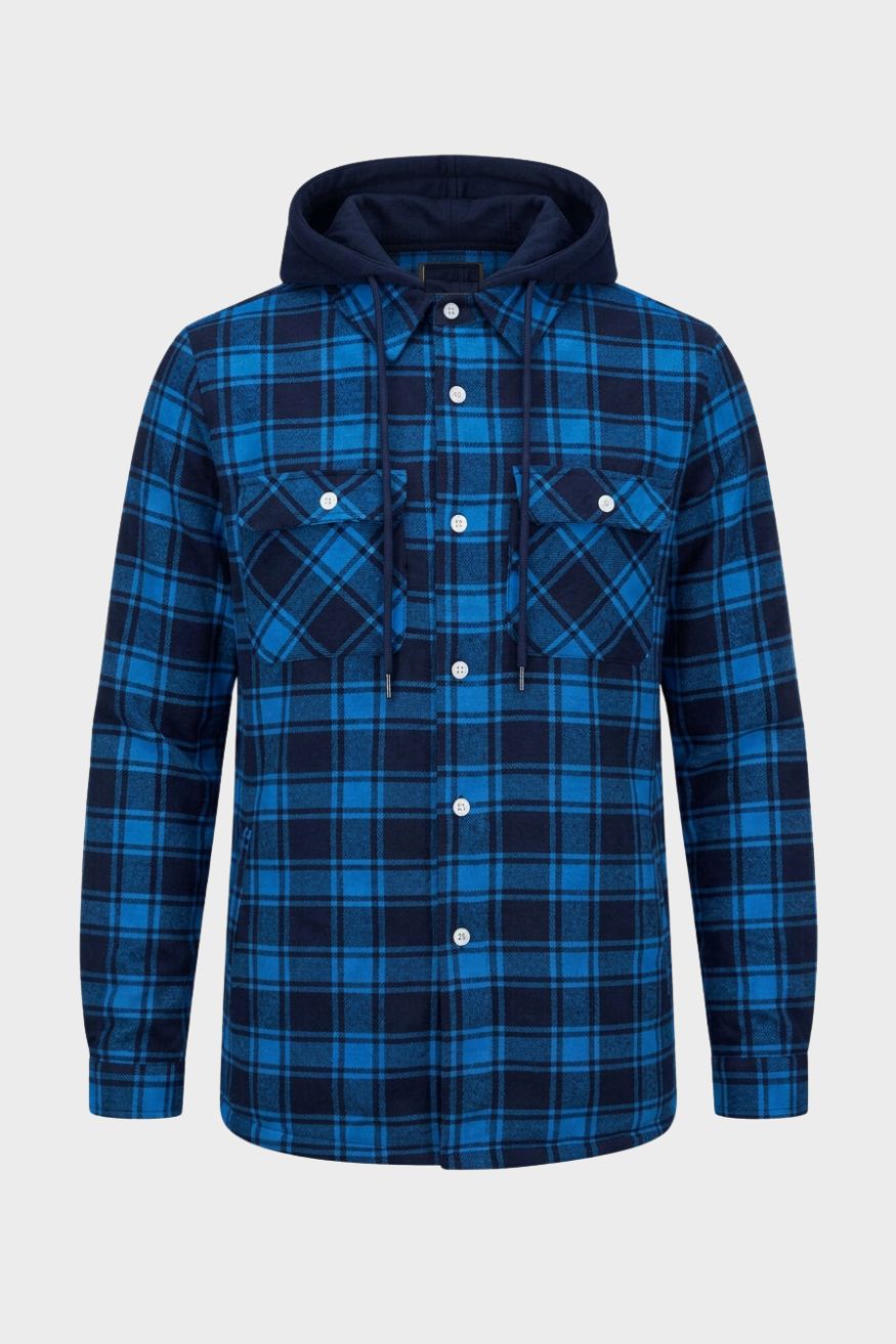 Kasden - Checked Hooded Shirt Jacket Casual Layering — view 7 of 10